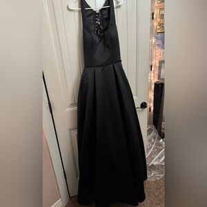 Elegant Black Strapless Gown
